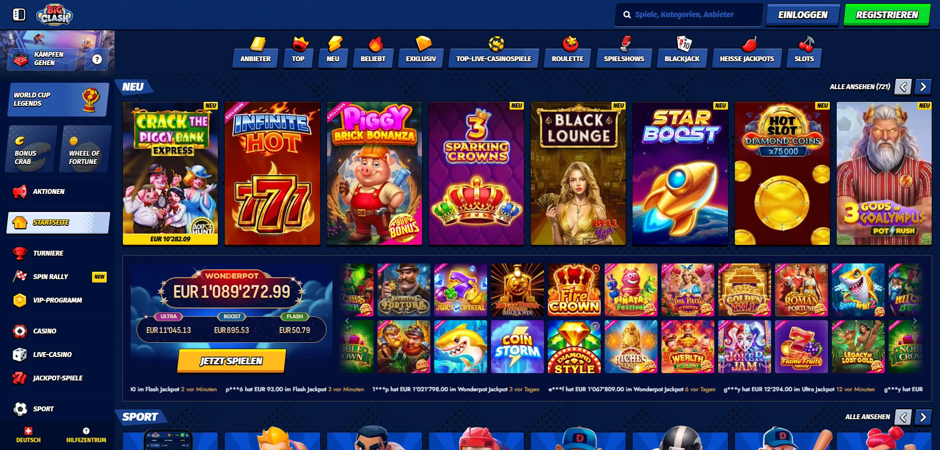 Live Stávkovanie a Streaming — BigClash